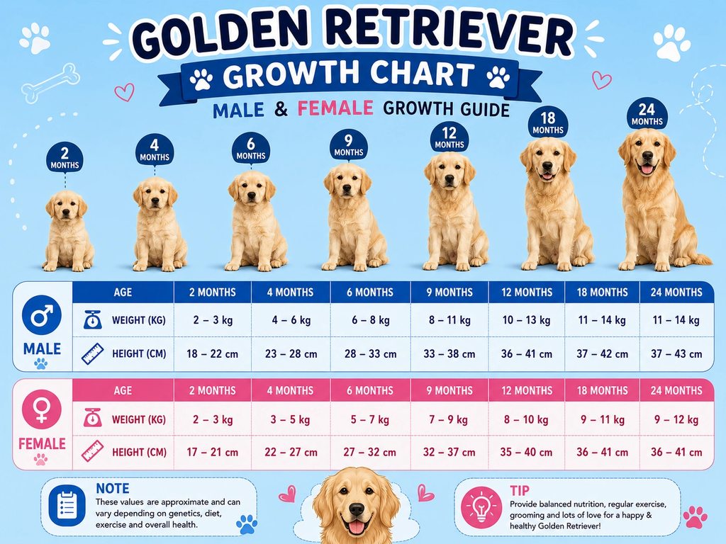 Golden Retriever Gowth Chart