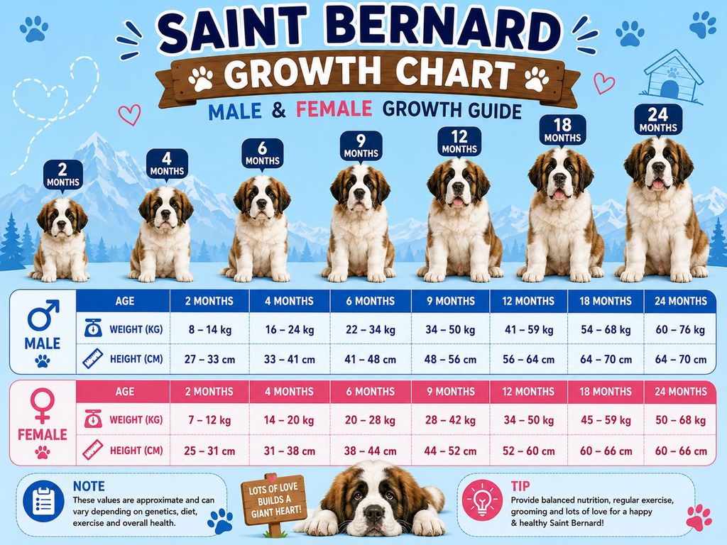 Saint Bernard Growth Chart